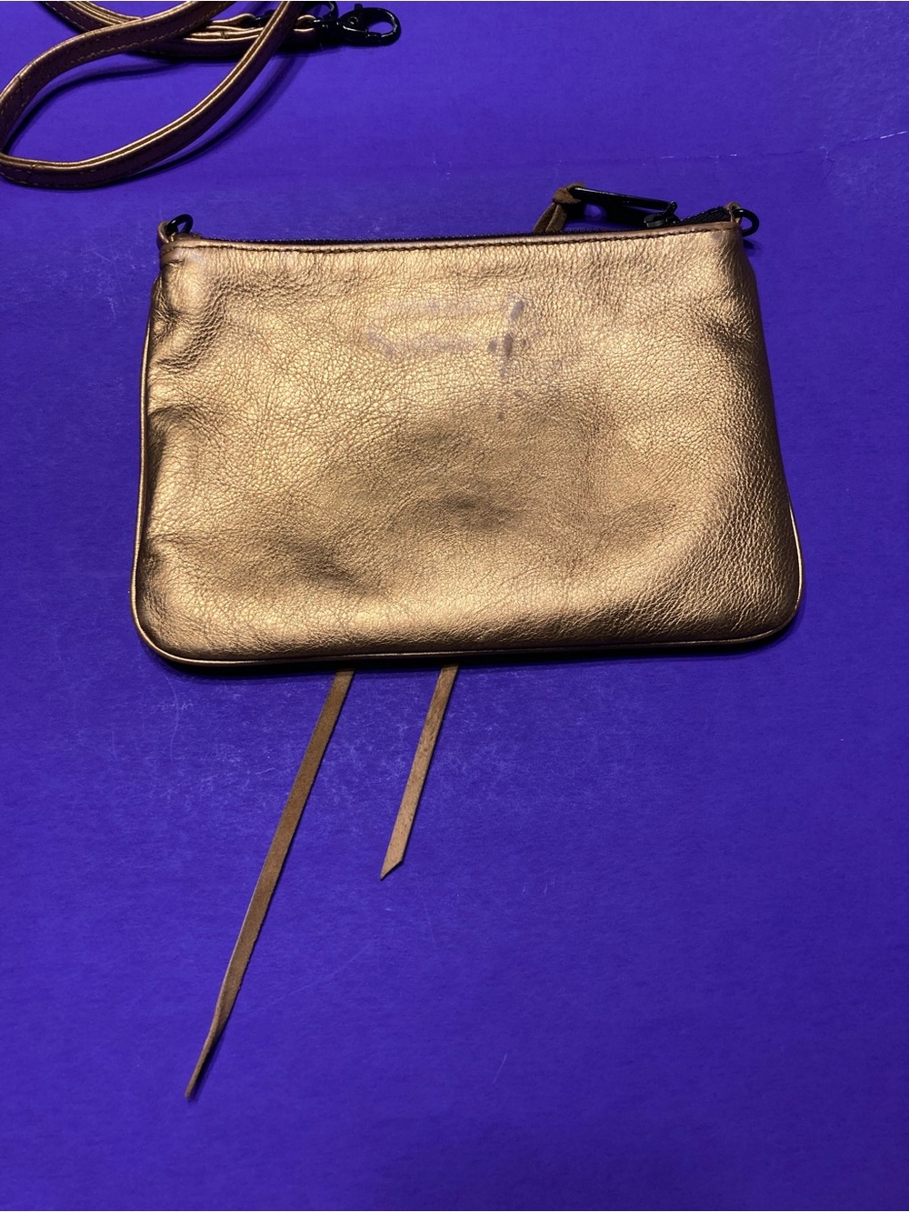 Rebecca Minkoff Metallic Gold Studded Crossbody Bag - Picture 4 of 6